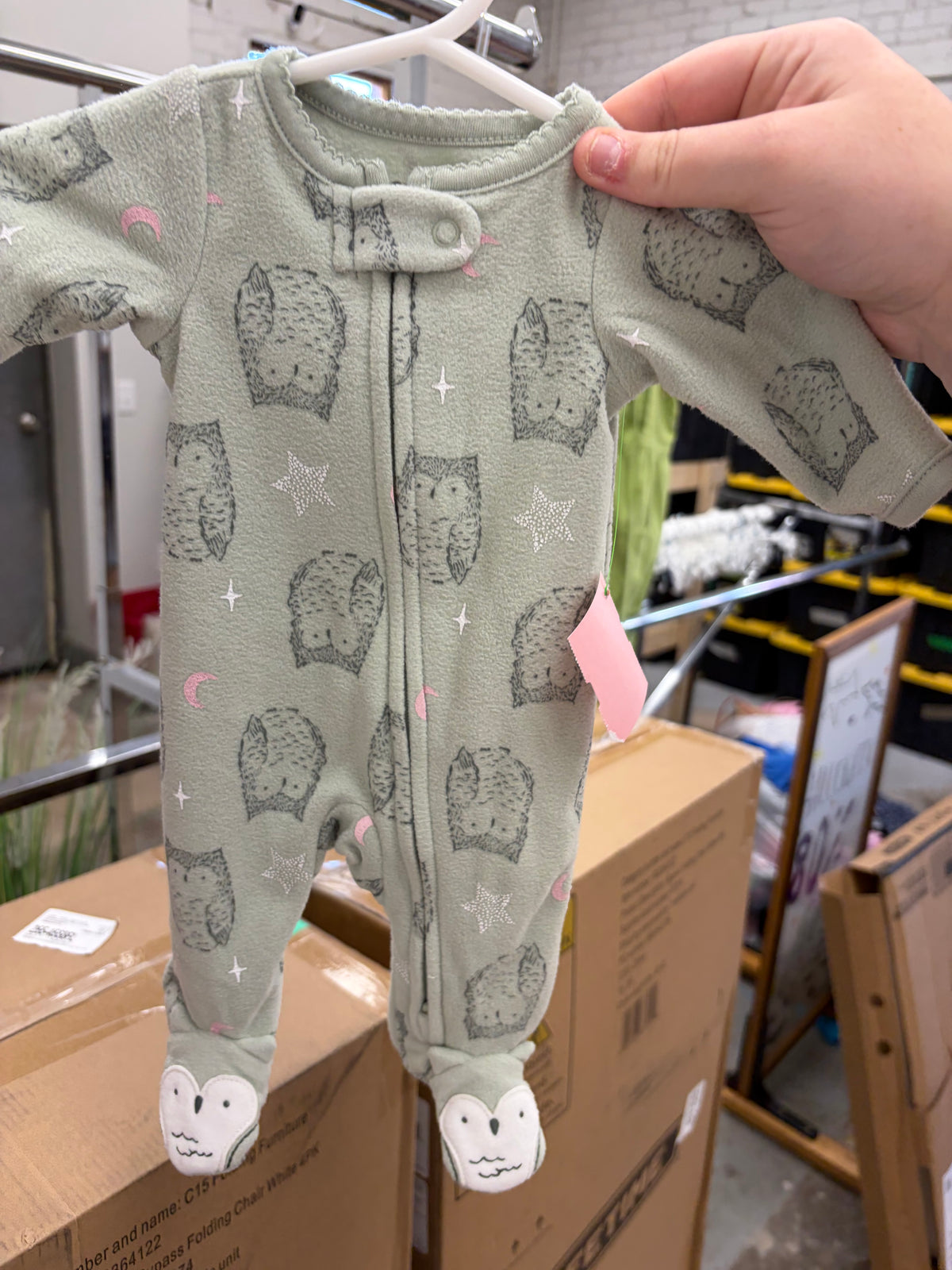 NB GREEN CARTERS OWL SLEEPER