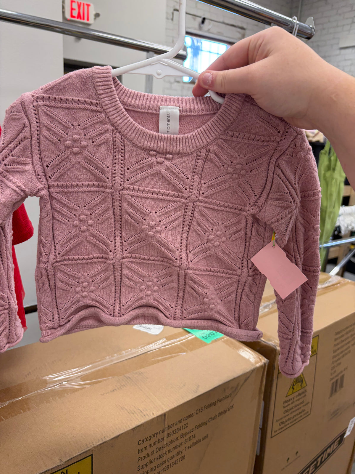2T PINK MODERN MOMENTS RUFFLE SWEATER