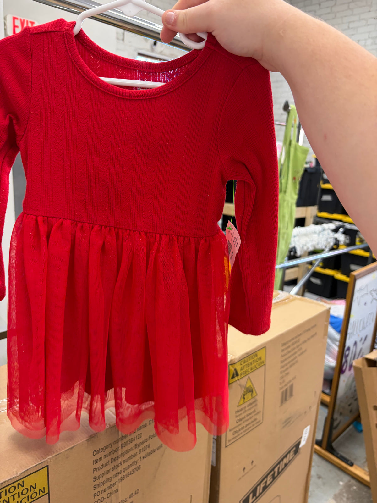 2T RED WONDER NATION RED SPARLKY TULLE DRESS