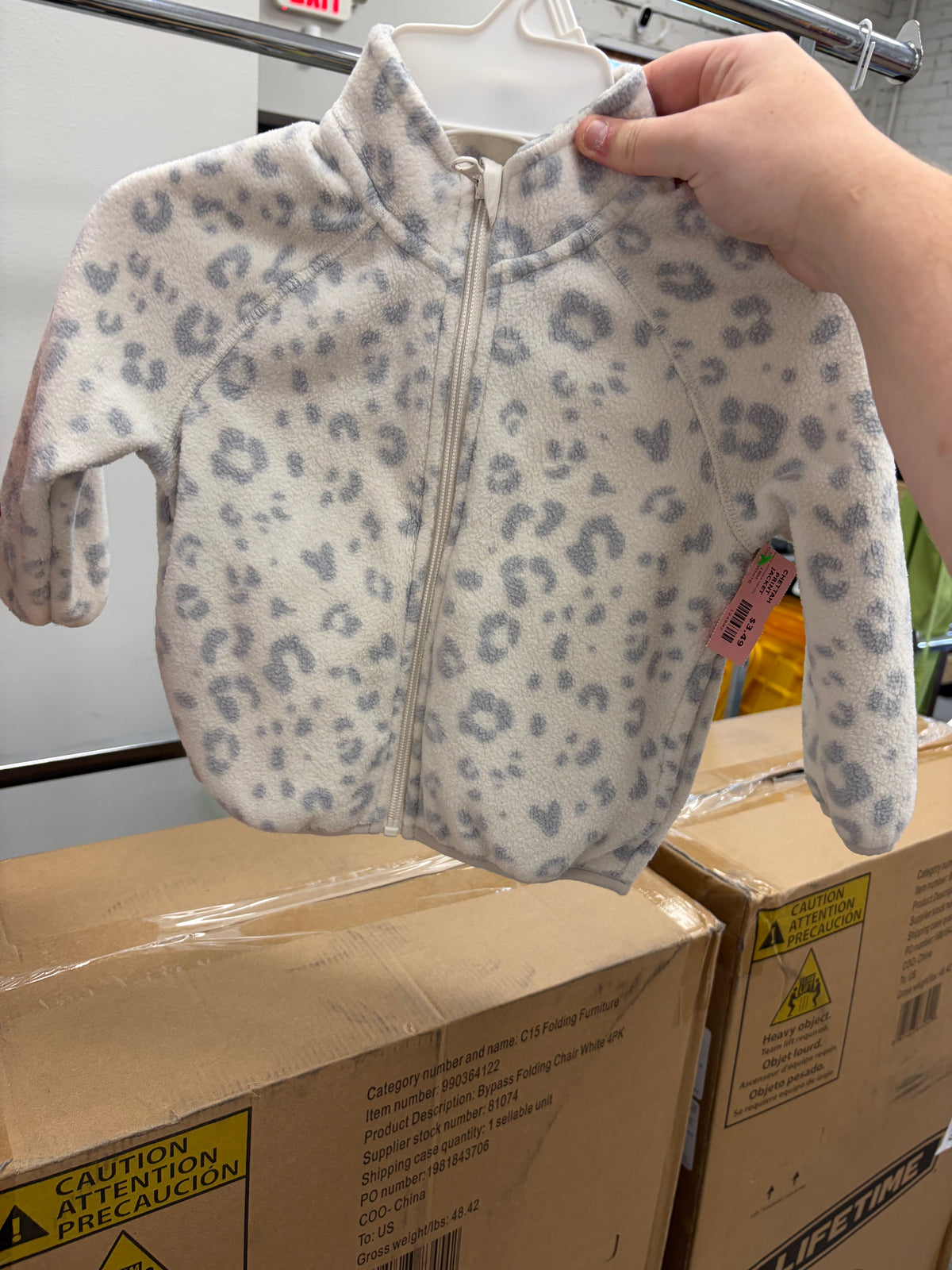 18M WHITE WONDER NATION CHETTAH PRINT JACKET