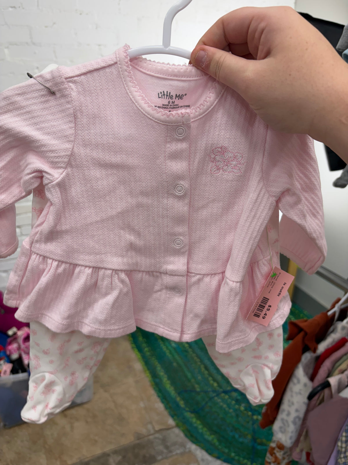 6m pink little me ls outfit
