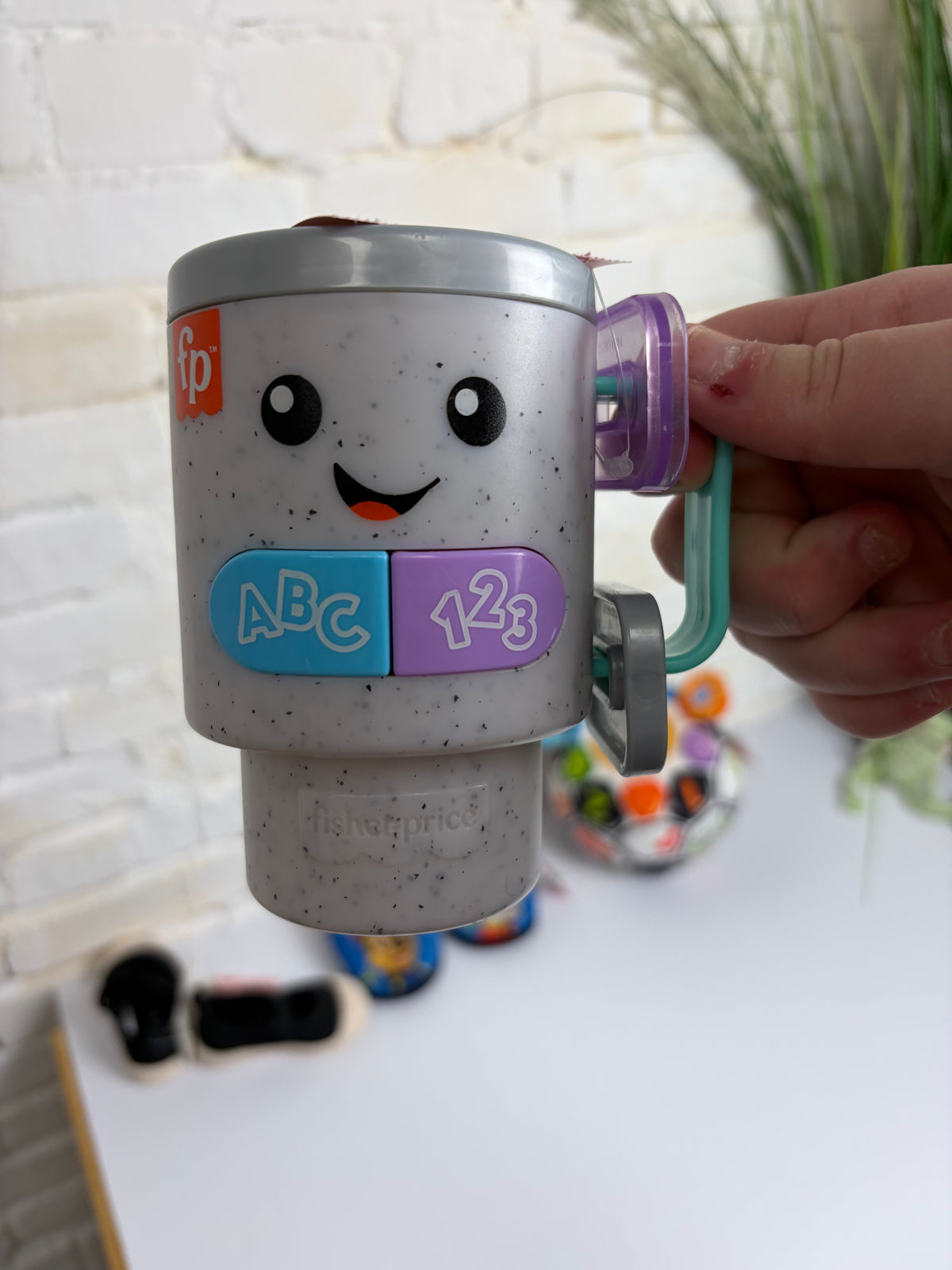 GRAY FISHER PRICE KIDS COFFE CUP