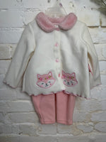 6-9M WHITE/PINK SWIGGLES FOX OUTFIT