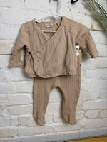 6-9M TAN RABBIT AND BEAR LS OUTFIT