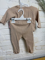 6-9M TAN RABBIT AND BEAR LS OUTFIT
