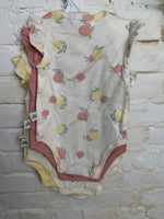6/9M YELLOW/WHITE WONDERLUXE 4PK LEMON ONESIES