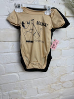 3-6M BLACK/TAN UNKNOWN 2 PK SINGER ONESIE