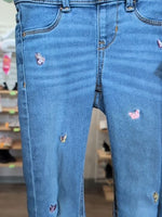 Y6 BLUE WONDER NATION BUTTERFLY JEGGINGS