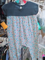 6M LIGHT BLUE TEA FLORAL ROMPER