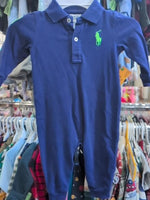 9M DARK BLUE RALPH LAUREN COLLARED JUMPSUIT
