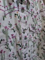Y/M WHITE COWGIRL HARDWARE CACTUS GIRLS SNAP SHIRT