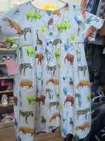 Y5 CREAM I HEART NEXT SAFARI ANIMALS DRESS