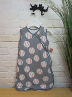 0-6M GRAY COPPER PEARL BASEBALL SLEEPSACK