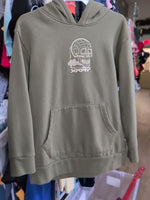 Y6-7 GREEN WONDER NATION SKULL HOODIE