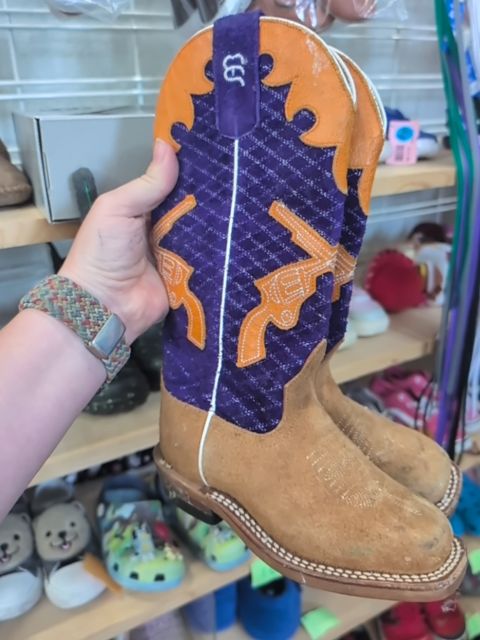 Y9 PURPLE/ORANGE AB COWBOY BOOTS