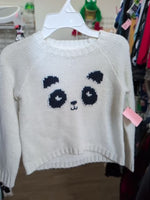 Y7 WHITE GYMBOREE PANDA SWEATER