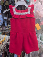 6-12M RED JANIE & JACK LACE RUFFLE SLEEVE ROMPER