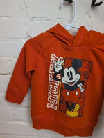 18M ORANGE MICKEY MICKEY PULLOVER HOODIE