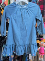 Y5 BLUE OLD NAVY CHAMBRAY HEARTS HEM DRESS