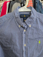 Y7 BLUE RALPH LAUREN GINGHAM DRES SHIRT