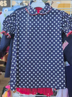 2T DARK BLUE A CARI CLASSIC VINTAGE POLKA DOT DRESS