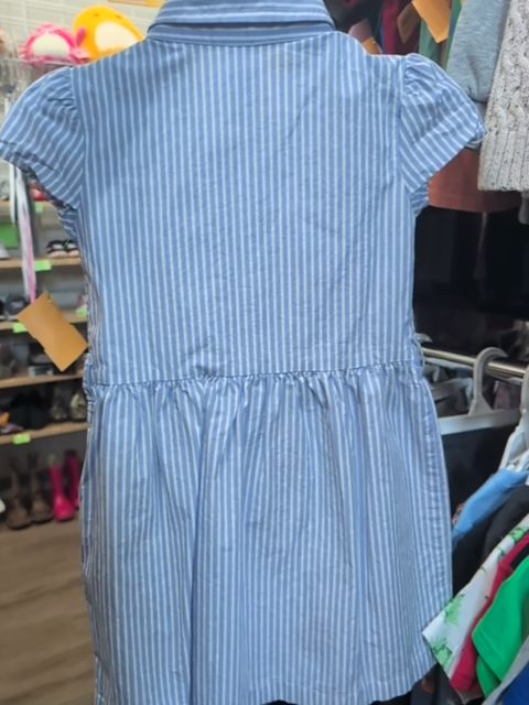 4T BLUE CARTERS STRIPED COTTON DRESS