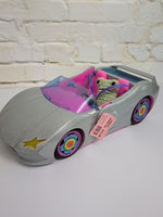 SILVER BARBIE SPARKLE BARBIE CAR