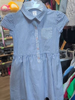 4T BLUE CARTERS STRIPED COTTON DRESS