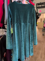 Y8 DARK GREEN OLD NAVY GREEN VELVET DRESS