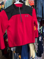 Y6 RED / BLACK UNDER ARMOUR FLEECE 1/4 ZIP PULLOVER