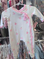 0-3M WHITE MUD PIE RUFFLE SLEEPER BALLERINA