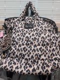 BROWN ITZY RITZY LEOPARD DIAPER BAG