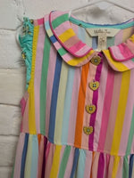 Y6 MULTI MATILDA JANE STRIPED RUFFLE DRESS