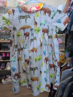 Y5 CREAM I HEART NEXT SAFARI ANIMALS DRESS