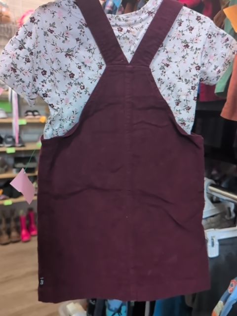 4T MAROON GAP CORDUROY PINAFORE SET
