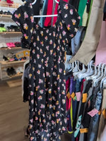 Y6 BLACK ART CLASS FLORAL HIGH LOW ROMPER DRESS