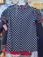 2T DARK BLUE A CARI CLASSIC VINTAGE POLKA DOT DRESS