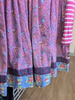 Y10 PURPLE MATILDA JANE LS STRIPE AND FLORAL DRESS