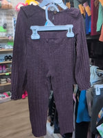 4T DARK PURPLE MODERN MOMENTS RIBBED KNIT OUTFIT