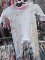 0-3M WHITE MUD PIE RUFFLE SLEEPER BALLERINA
