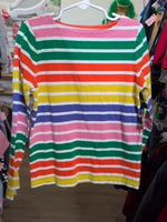Y7/8 RAINBOW MINI BODEN RAINBOW STRIPE LS SHIRT
