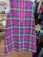 Y7/8 DARK BLUE MINI BODEN PLAID PINAFORE DRESS