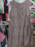 Y6 BROWN CARTERS Y2K LEOPARD SLEEVELESS DRESS