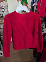 Y/S RED CHELSEA & VIOLET KNIT SWEATER