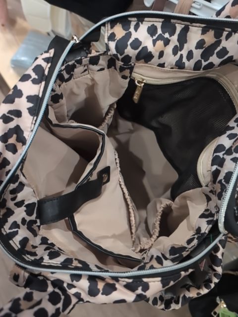 BROWN ITZY RITZY LEOPARD DIAPER BAG