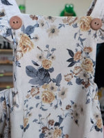 Y6 WHITE RARE EDITIONS FLORAL CORDUROY PINAFORE