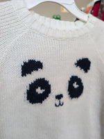 Y7 WHITE GYMBOREE PANDA SWEATER