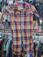 6M MAROON GAP PLAID JUMPSUIT
