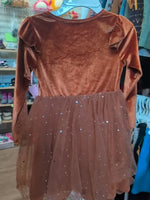 4T BROWN ARSHINER VELOUR / TULLE STARS DRESS
