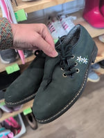Y2.5 DARK GREEN  EMBROIDERED GREEN SHOE